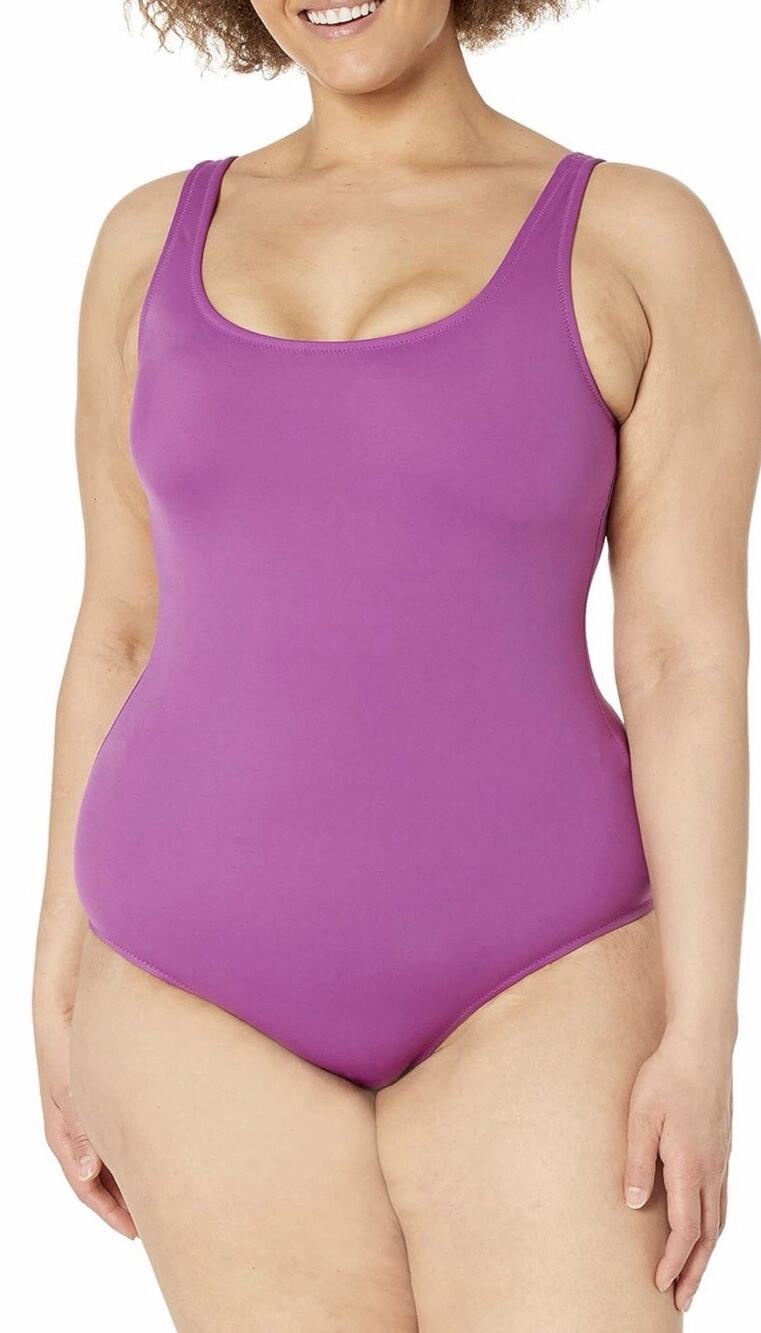 Amazon Essentials Women's One-Piece Coverage Swimsuit Violet Women’s 6X NWT